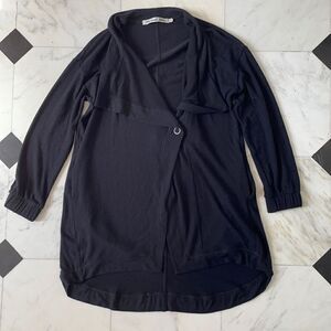 Michael Stars Long Sleeve Black Wrap Cardigan